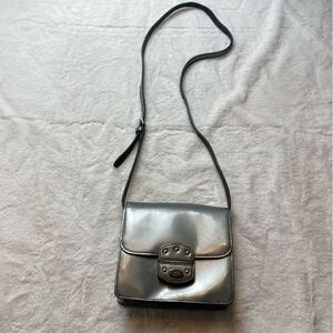 Rafe New York Gray Leather Crossbody Purse